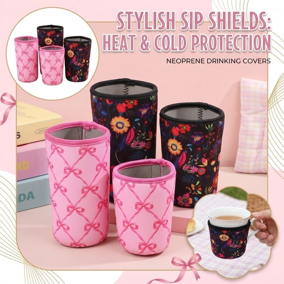 Neoprene Insulated Cup Sleeve, Heat-Proof Drink Cooler Cozy for Travel Mugs, Reusable Beverage Holder for Hot Cold Drinks Coffee Tea - Perfect for Commute, Office, and Outdoor Use