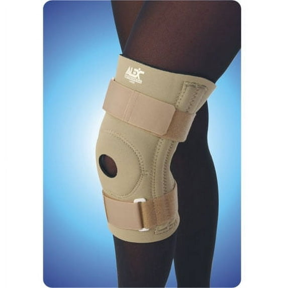 Neoprene Knee Sleeve Open Patella With Spiral Stays Black - Extra Large