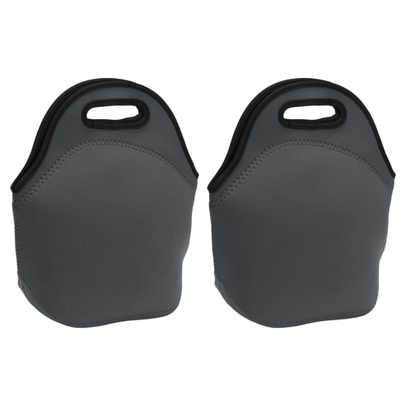 Neoprene Lunch Bags, 2Pack 12"x6"x12" Lunch Portable Containers Bag, Grey