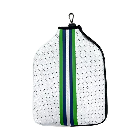 Neoprene Paddle Cover Racket Sleeve Smooth Zipper Table Tennis Paddle Case Portable Pouch Pickleball Head Cover White