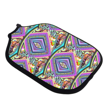 Neoprene Pickleball Paddle Covers, Pickleball Racket Sleeve Premium Holder Zipper Waterproof Organizer Pouch Case for Outdoor Sports Training Geometry