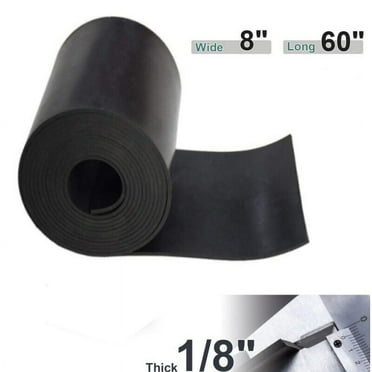 Neoprene Rubber Sheet 8" Wx 60" L Solid Rubber Rolls Strips 1/8" Thk Flexible Flooring Pads Mat