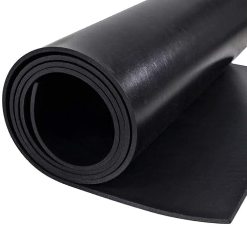 Neoprene Rubber Sheets Rolls Heavy Duty 80" Length x 40 "Wide x 1/8" (0.125") Thick Solid Rubber for Pads Seals Crafts Flooring Weather Stripping Gasket Anti-Vibration Anti-Slip Sound-Proof