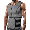 thumbnail image 1 of Neoprene Sauna Suit for Men Zipper Waist Trainer Vest Tank Top Trimmer Body Shaper with Adjustable Single Belt, 1 of 6