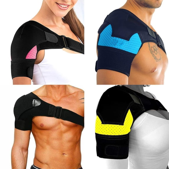 Neoprene Shoulder Support Brace for Arthritis, Injury Recovery, Sports - Adjustable Strap for Men & Women