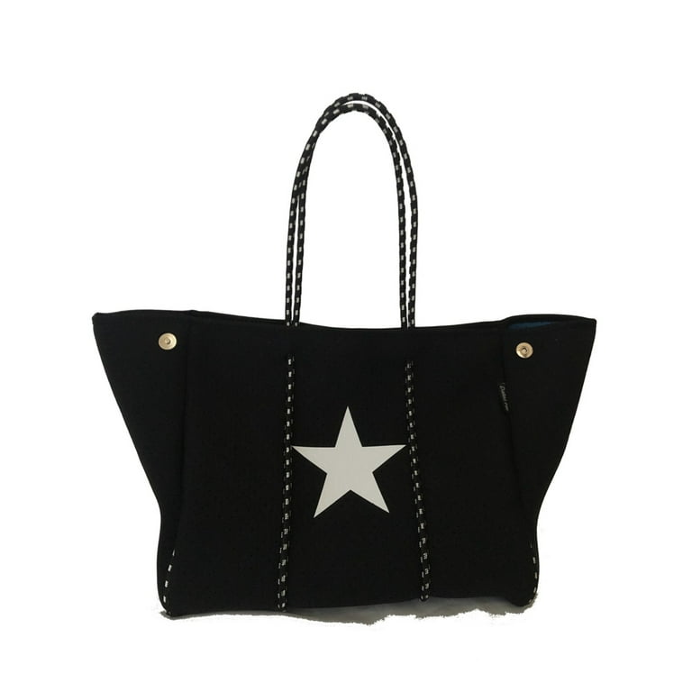 Black neoprene cheap tote