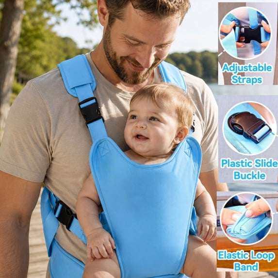 Neoprene Water Baby Carrier Newborn to Toddler, Ergonomic Waterproof Infant Chest Holder with Adjustable Straps, Breathable & Lightweight Baby Wearing Gear for Summer Pool Swimming & Beach