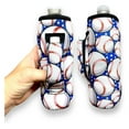 thumbnail image 1 of Neoprene Water Bottle Sleeve - Insulated 16oz & 24oz Can Bottle Holder for Walking, Running, Cycling - Water Resistant Drink Covers, Baseball Stars, 1 of 2