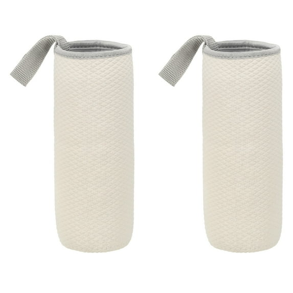Uxcell Neoprene Water Bottle Sleeves, Water Bottle Carrier Textured Insulators with Strap for Hiking Cycling Beige 3 Inch