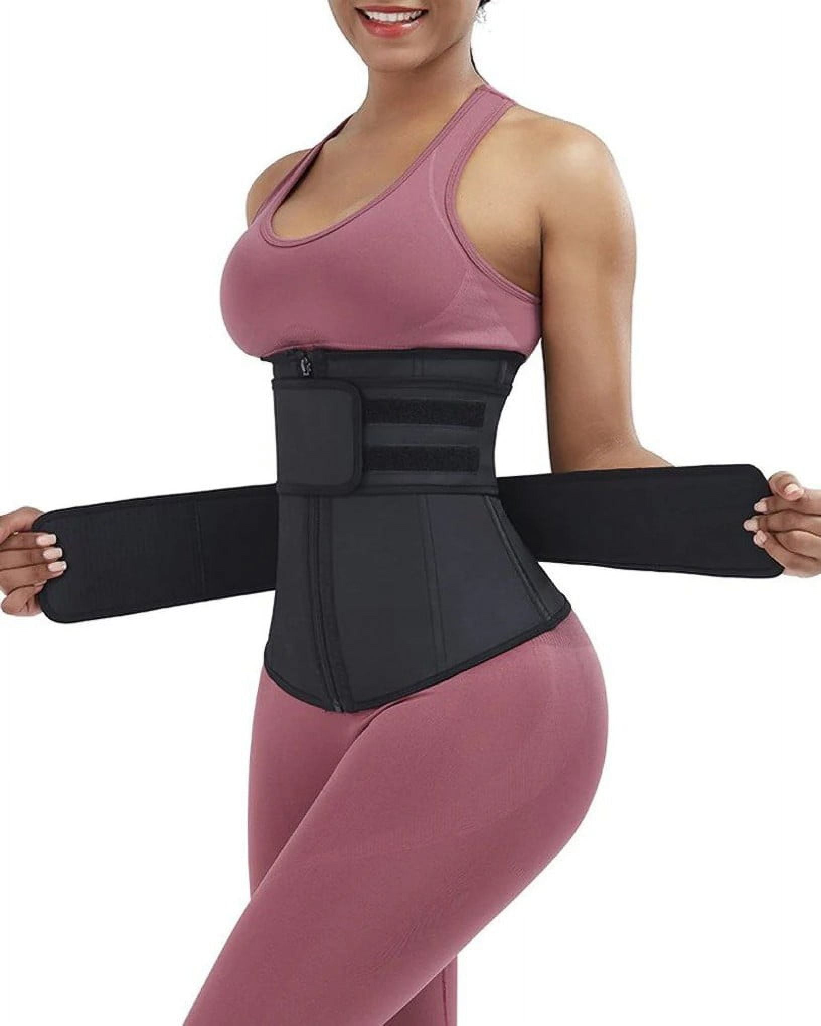 Neoprene Women's Slimming Corset Waist Trainer Adjustable Double Abdominal  Belt with YKK Zipper L 
