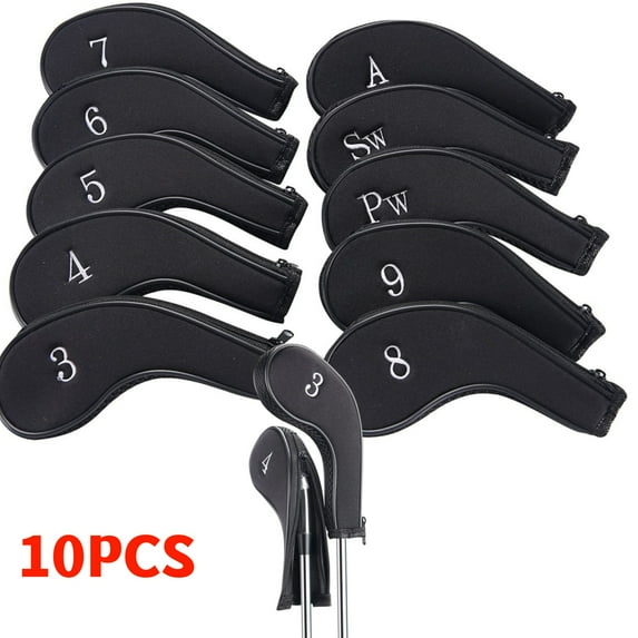 Neoprene Zipper Golf Club Iron Head Covers Iron Covers 10pcs/Se