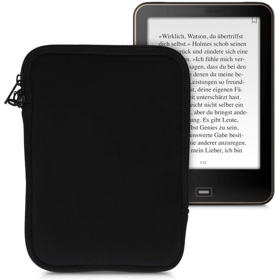 Neoprene e-Reader Pouch Size 6" eReader - Universal eBook Sleeve Case with Zipper