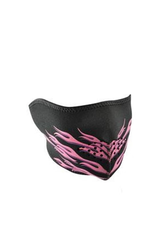 Neoprene half Face Mask Pink Flames