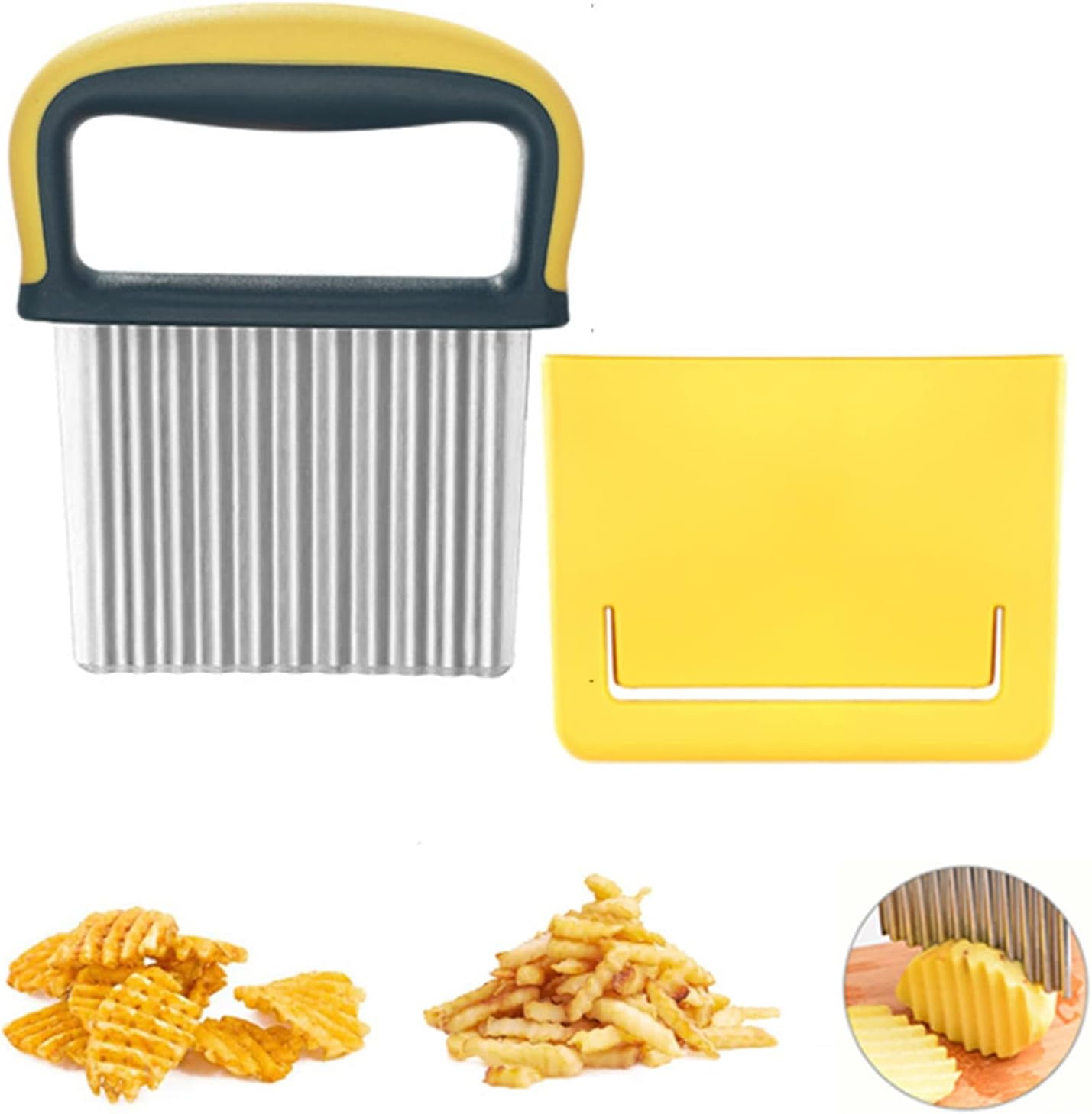 Neoreser Crinkle Cutter, Crinkle Chip Cutter, For Potato Chips, French ...