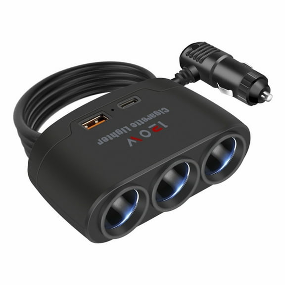 Neorosiri 120W Car Charger Adapter, PD3.1 Fast Charging Cigarette Lighter Splitter, 5 Ports for Simultaneous Charging, Compatible with GPS, Dash Cam, Vacuum, Car Fridge, and More