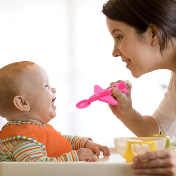 Neorosiri Airplane-Shaped Serving Spoon – Food-Grade Plastic, Compact Travel Utensil for Picnics/Office, Decorative Kitchen Tool,Pink