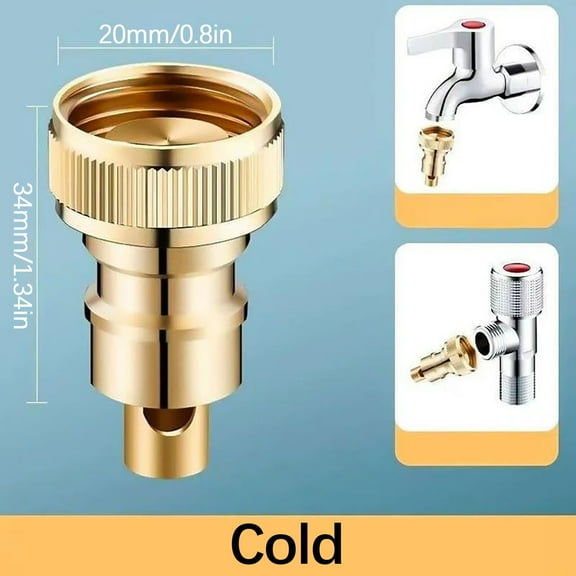 Neorosiri Automatic Water Stop Connector for Washing Machines, Brass Hose Connector with Leak-proof Design, Easy Installation and Durable Materials