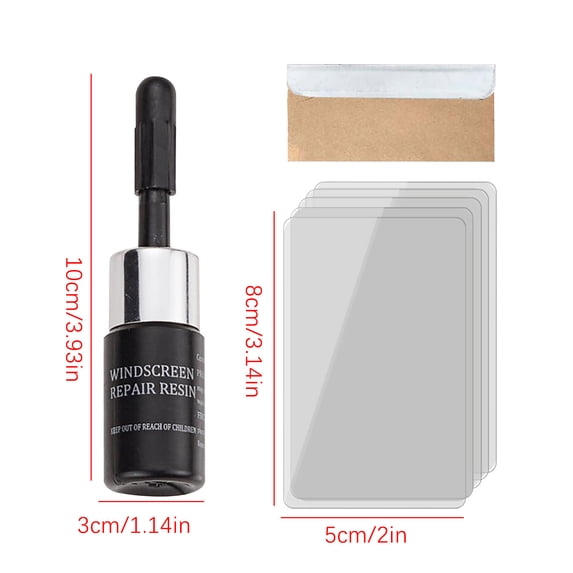 Neorosiri Automotive Windshield Repair Kit 0.81oz - Quick Crack & Chip Repair Tool for Laminated Glass - Includes 1 Car Fluid, 1 Scraper, 5 Curing Films - Portable & Efficient Repair Solution