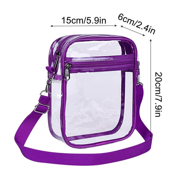 Neorosiri Clear Stadium Approved Crossbody Bag for Men and Women - Stylish Transparent PVC Shoulder Bag for Casual Travel and Events, Convenient Front Pocket with Adjustable Strap