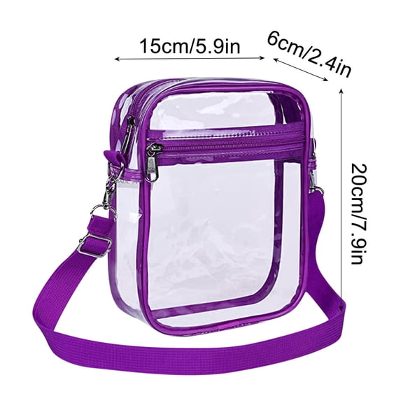 Neorosiri Clear Stadium Approved Crossbody Bag for Men and Women - Stylish Transparent PVC Shoulder Bag for Casual Travel and Events, Convenient Front Pocket with Adjustable Strap