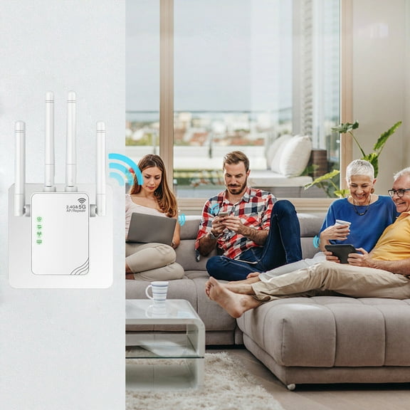 Neorosiri Dual-Band WiFi Extender Booster - High-Speed 1200Mbps Repeater with Ethernet Port, Advanced 5G/2.4G Long-Range Amplification, Access Point Capability