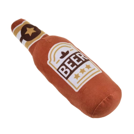 Neorosiri Furry Stuffed Dog Chew Toy - Squeaking Vodka Whiskey Bottle Shape - Perfect for Teeth Grinding - 9.45x2.76x2.76 Inch - 1 PCS