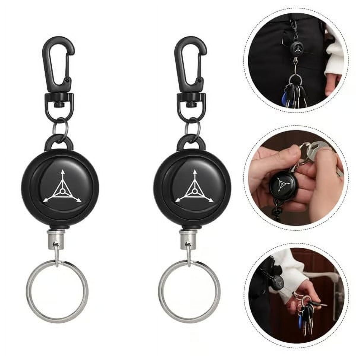 Neorosiri High Resilience Retractable Wire Rope Key Ring StopLoss