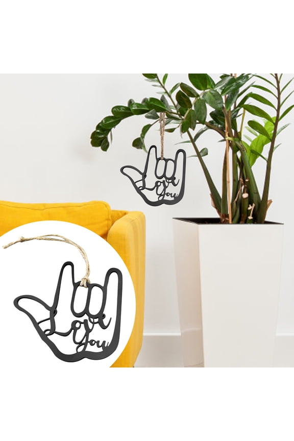 Home Decoration Pendant, "I You" Gesture Metal Pendant for Wall Art, Decorative Modern Pendant for Living Room, Bedroom, or Office with Minimalist Design