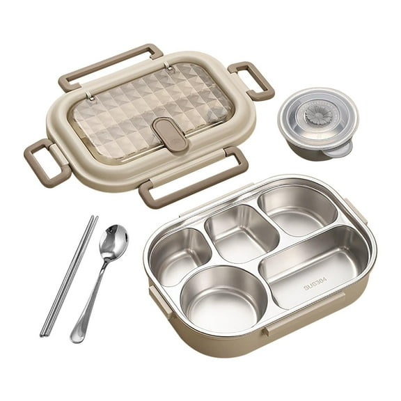 Neorosiri Insulated Food-Grade 304 Stainless Steel Bento Box with Separate Compartments and Leak-Proof Design for Fresh Meals on the Go