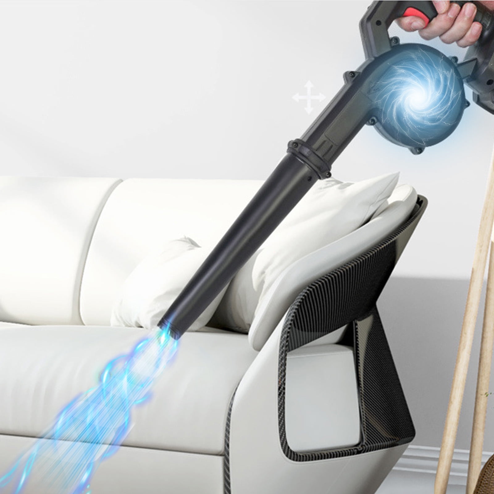 Neorosiri Rechargeable Cordless Lithium Blower - Dual Function Dust Collector & Leaf Blower for Home,Car Cleaning,Workshop|300ml Large Dustbin,4H Fast Charge,Lightweight 2.11lb (19.68x6.69in)