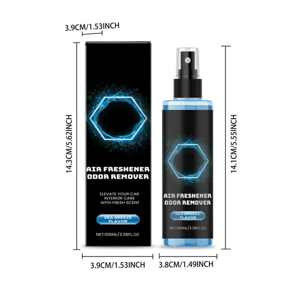 Neorosiri Long-Lasting Car Air Freshener Spray - Odor Eliminator with Sea Breeze, Sweet, and Black Ice Scents - Portable Deodorizer for a Fresh Driving Experience