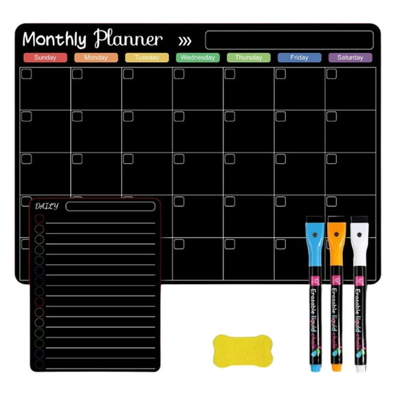 Neorosiri Magnetic Whiteboard Calendar & Memo Board - Multi-Functional Refrigerator Magnet for Organizing Schedules and Notes