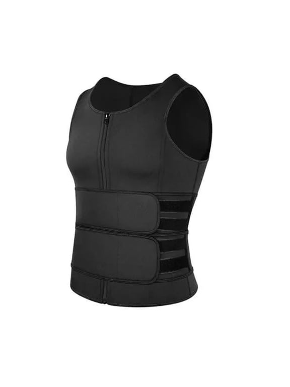 Men's Body Shaper Waist Trainer Double Belt, Sports Sweatshirt for Fitness, Weight Loss, Slimming Compression, Adjustable Sweat Enhancer for Workout, Posture Corrector for Men