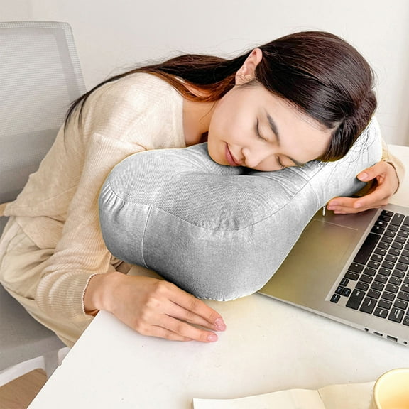 Neorosiri Office Nap Pillow,Ergonomic Chair Pad Memory Foam Lumbar Support 18.9x10.63in,Washable Cover,Back Pain