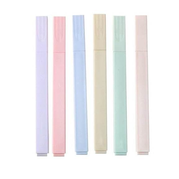 Neorosiri Originality Doodle Light Highlighter Pens - Set of 6 Soft Tip Markers for Note Taking, Journaling, and Crafting - Smooth Ink for Clear Highlighting