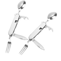 Neorosiri Portable Stainless Steel Camping Utensil Set - 3-in-1 Spoon Fork Knife Combo for Outdoor Dining - Lightweight & Durable Tableware - for Office and Travel Use