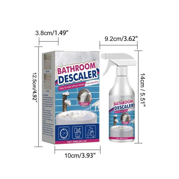 Neorosiri Powerful Bathroom Cleaner - Stain Remover for Tiles, Glass, Bathtub & Faucets - Effortless Foam Formula - Versatile All-Purpose Cleaning Solution