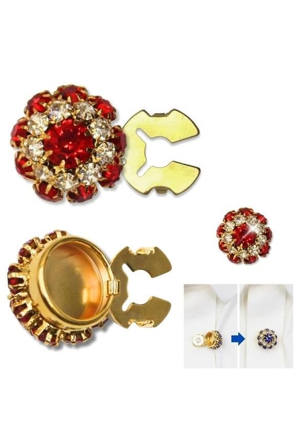 Rhinestone Button Covers Crystal Buttons for Clothing, Detachable Shirt Button Clips, Jewelry Button Snaps with Pliers Press for Fashion, DIY, and Accessories
