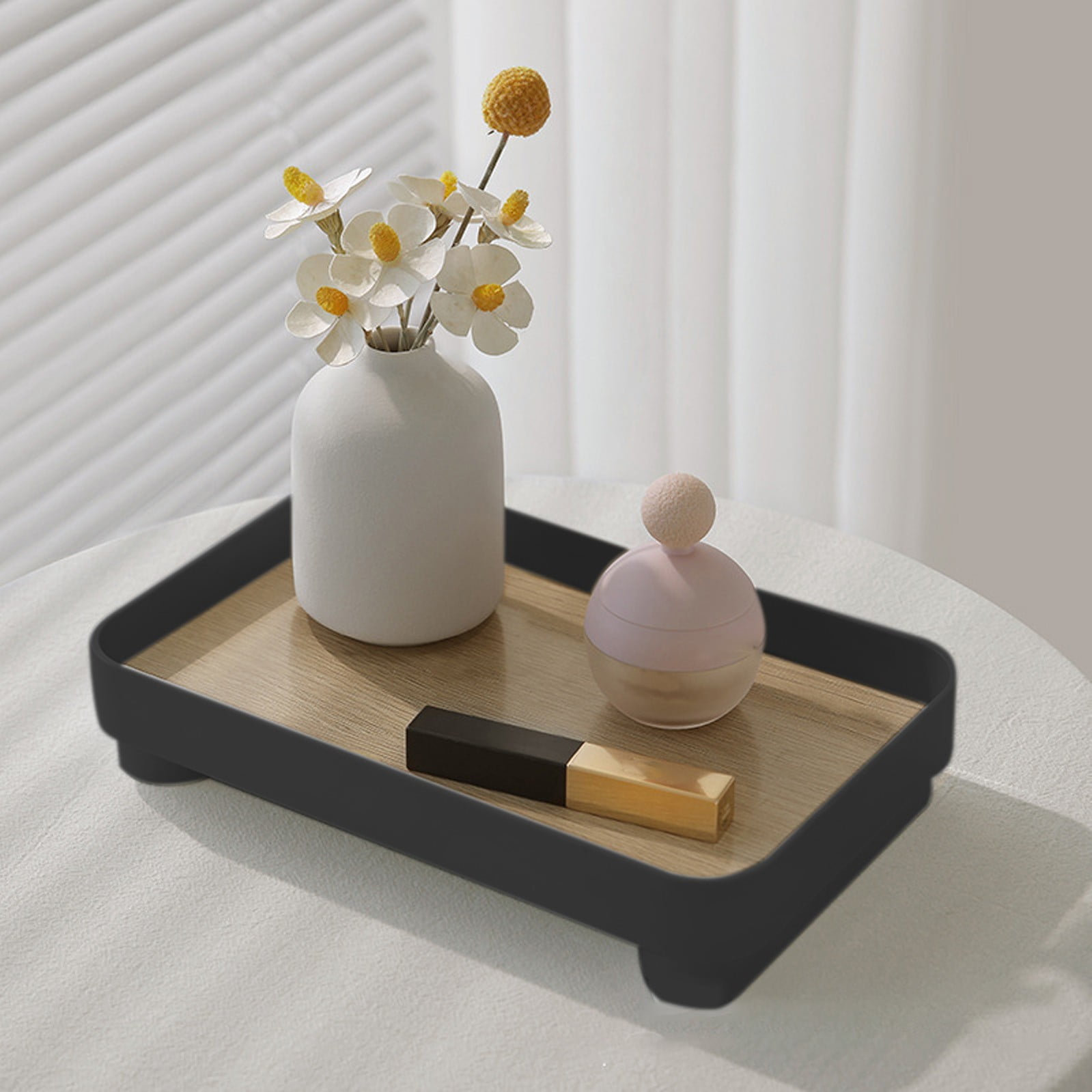 Neorosiri Scandinavian Style Wooden Entrance Tray – Multi-Use Coffee ...