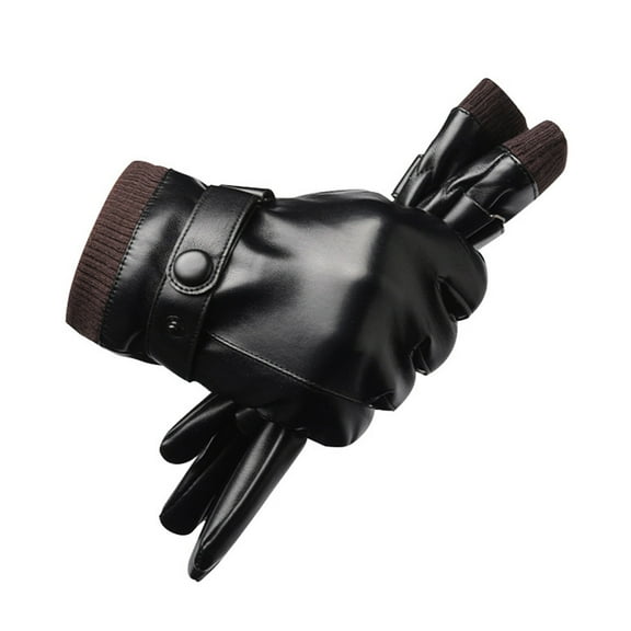 Neorosiri Warm Winter Motorcycle Gloves - Windproof and Snowproof Leather Gloves for Men, Insulated Cotton Lining for Cycling, ATV, and Snowmobile Riding