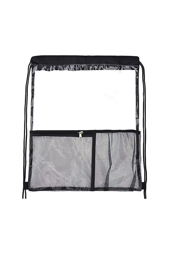 Waterproof Transparent Toiletry Bag - Drawstring Beach Storage Backpack for Sports & Travel - High Capacity Organizer with Mesh Pockets