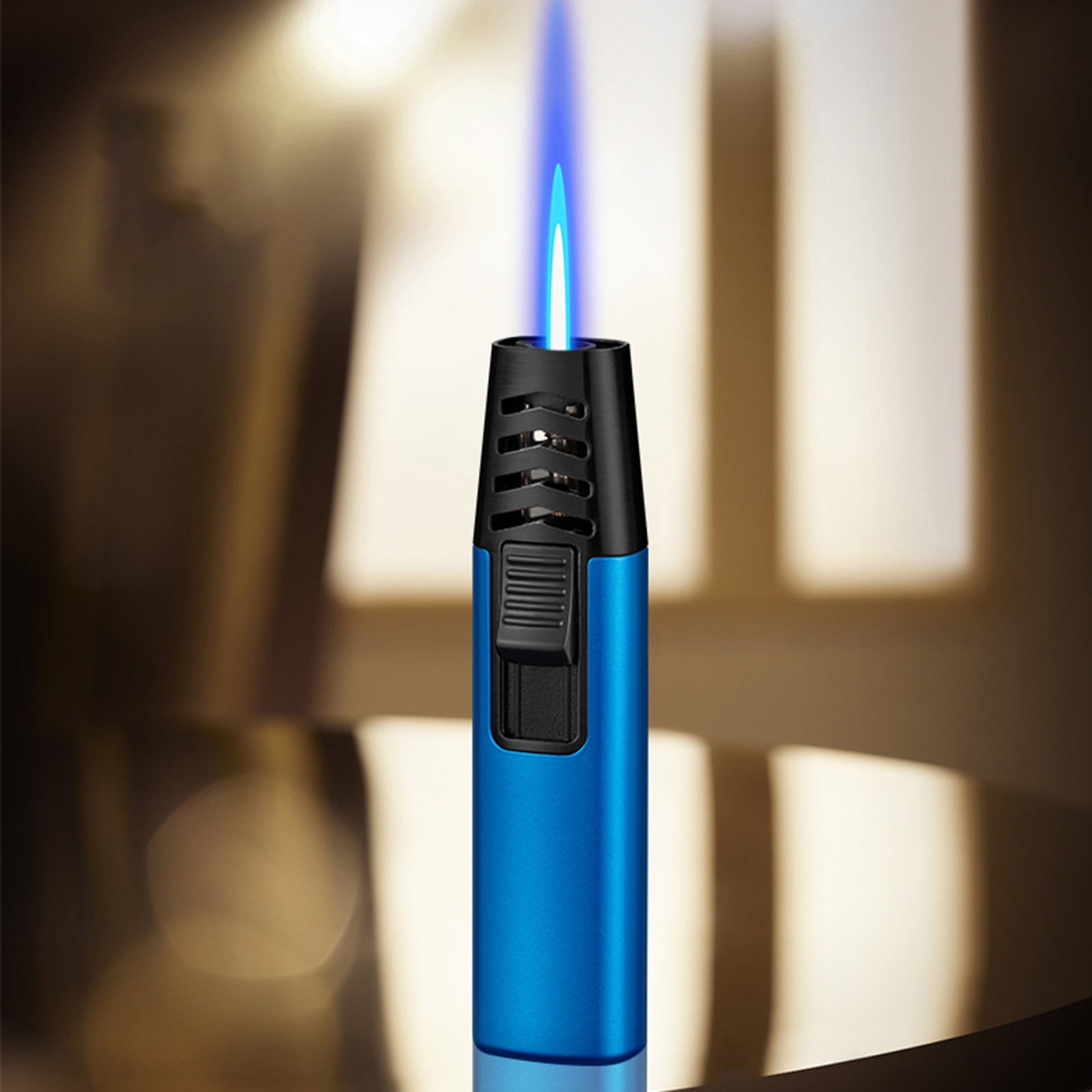 Neorosiri Windproof Straight Torch Blue Flame Lighter Butane Torch for