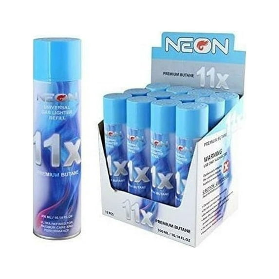 NeosKon 11x Ultra Refined Butane Fuel Lighter Refill Gas Pack of 12