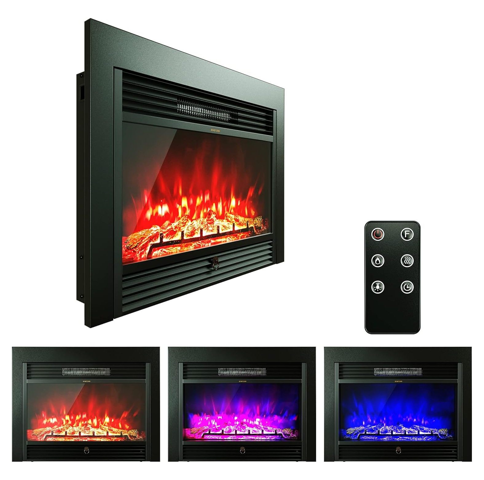 NeosKon 28.5" Electric Fireplace Insert, 1500W Freestanding Fireplace