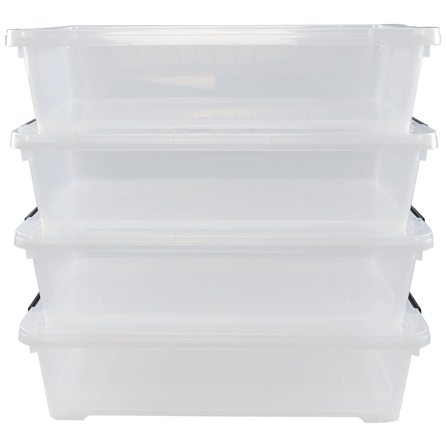NeosKon 4pack 40 Quarts Large Shallow Storage Bins, Plastic Under Bed