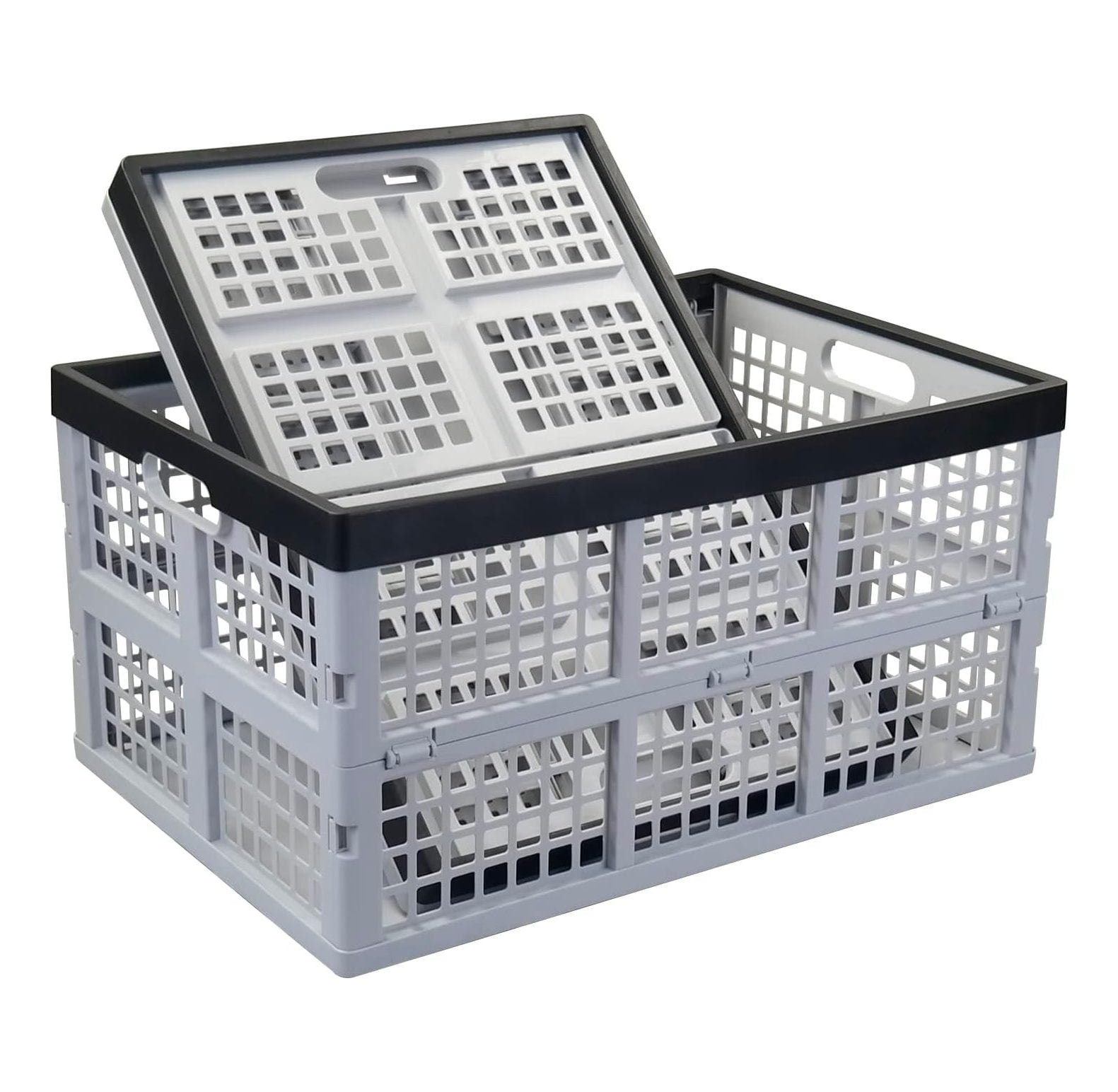 NeosKon 40 L Plastic Folding Storage Crate, Collapsible Storage Crates