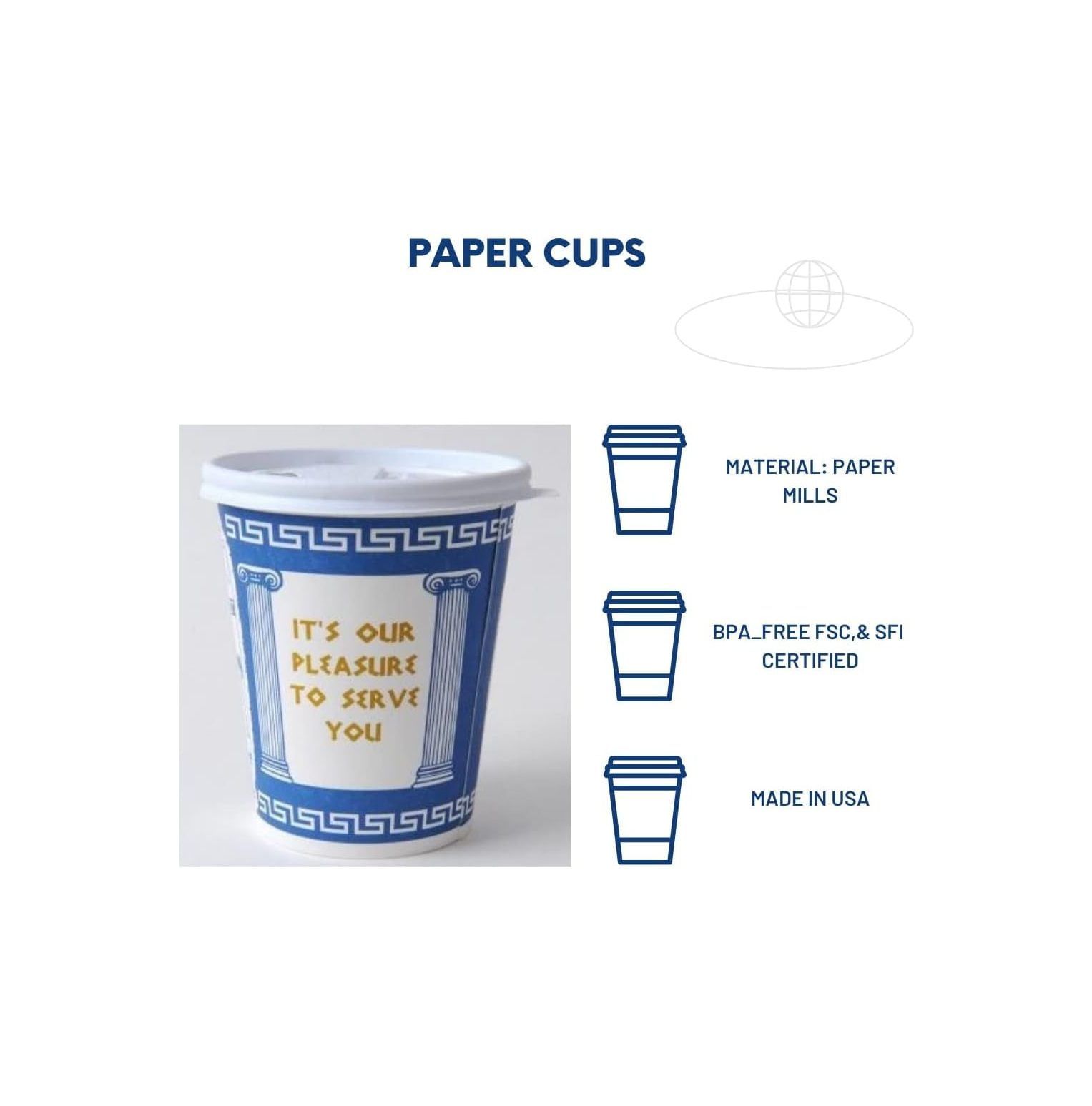 NeosKon [50 Pack] 10 oz NEW YORK Paper Coffee Cups, Disposable Paper ...