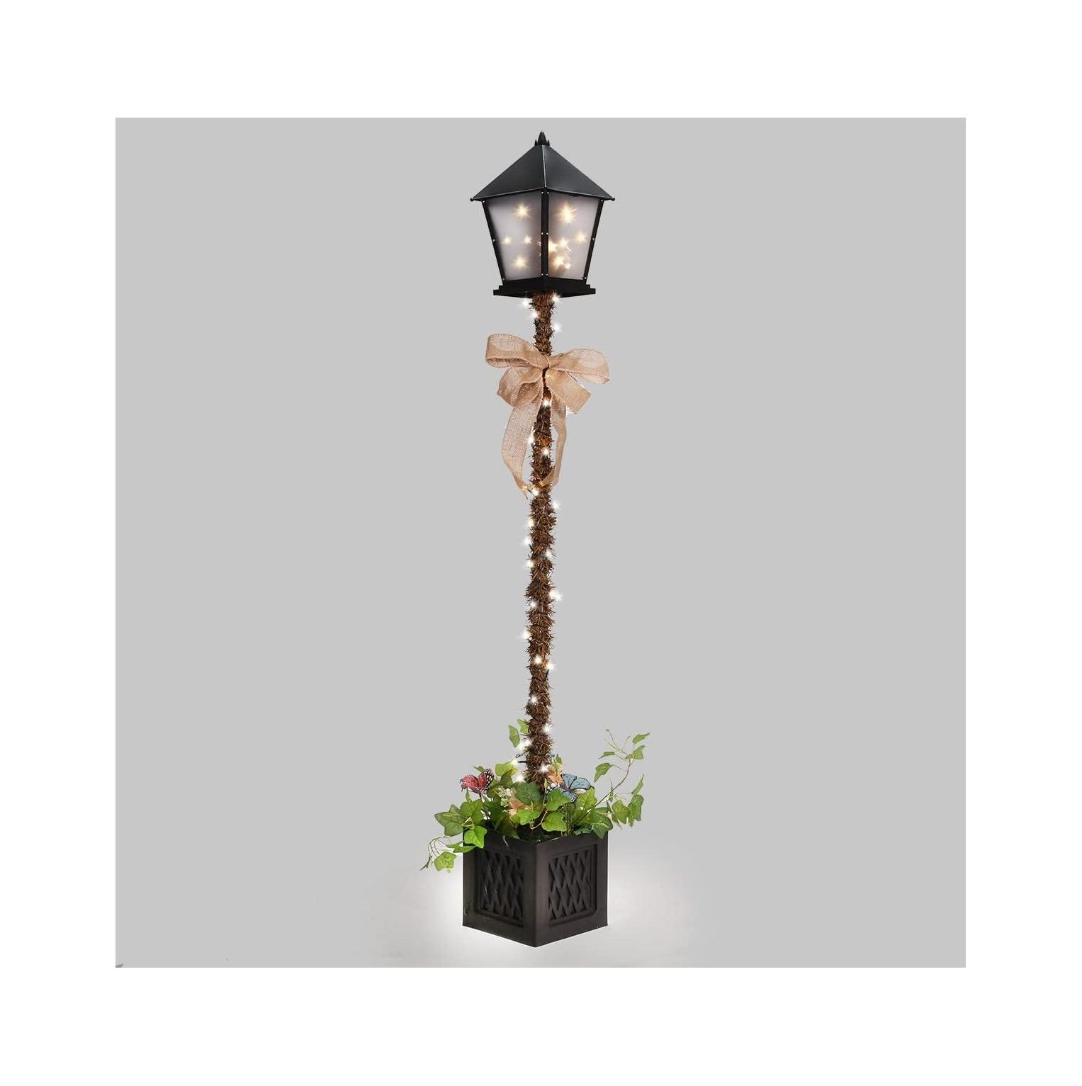 NeosKon 5ft Light Post Christmas Decoration W Planter Battery Powered neoskon-5ft-light-post-christmas-decoration-w-planter-battery-powered