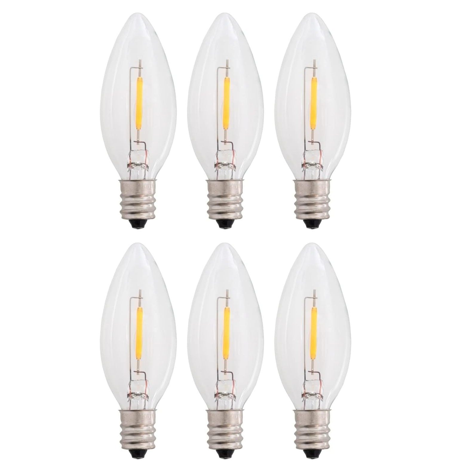 NeosKon 6Pack LED Replacement Light Bulbs for Electric Candle Lamps
