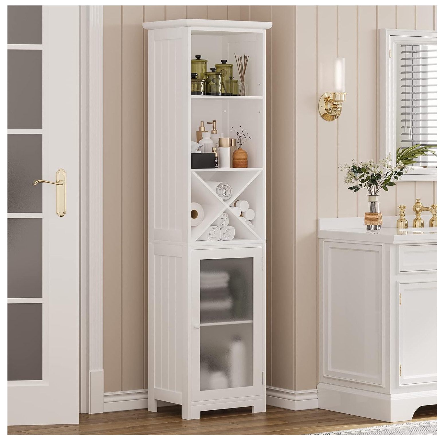 NeosKon 64" Tall Bathroom Freestanding Narrow Bathroom